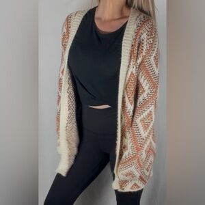Roxy Geometric Knit Cardigan Sweater - Small